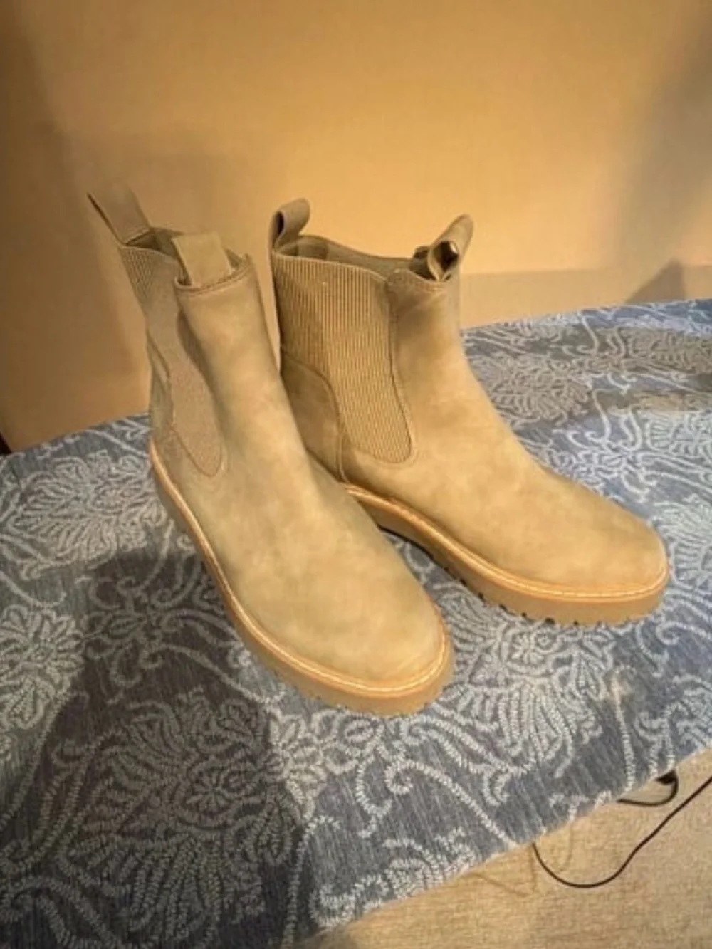 Dolce Vita Taupe Chelsea Lug Ankle Boots
